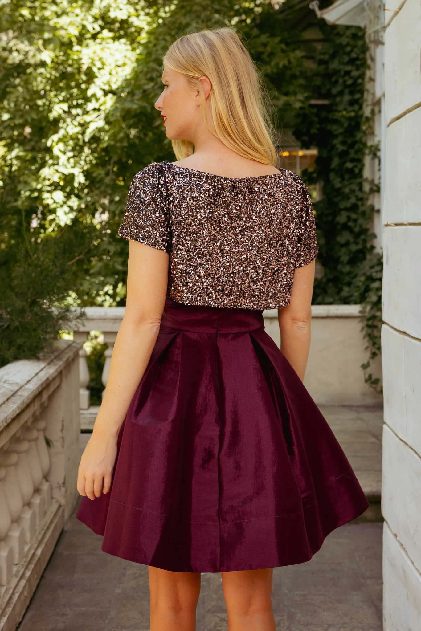 Alexis Dress in Wine - Image 3