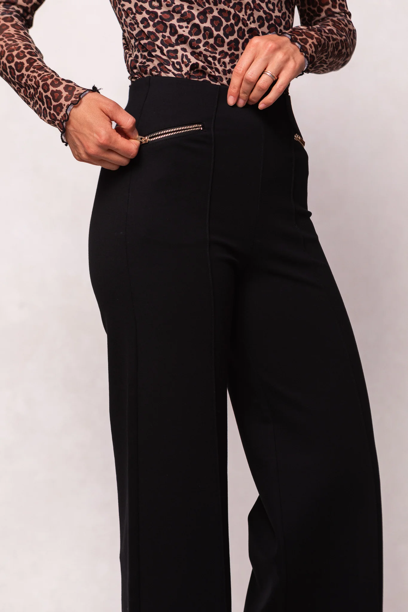Alyssa Pop Ponte Pants in Black - Image 5