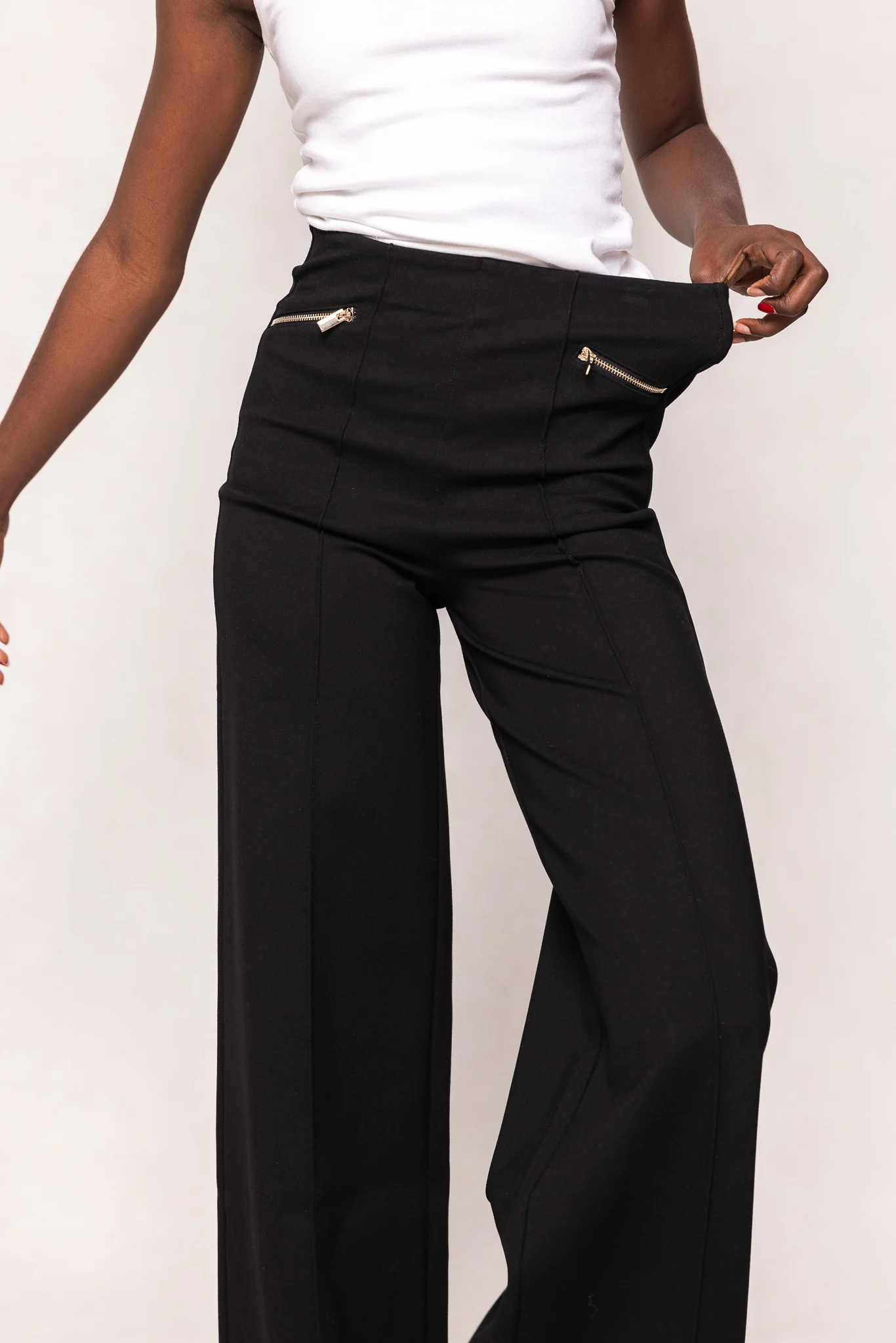 Alyssa Pop Ponte Pants in Black - Image 8