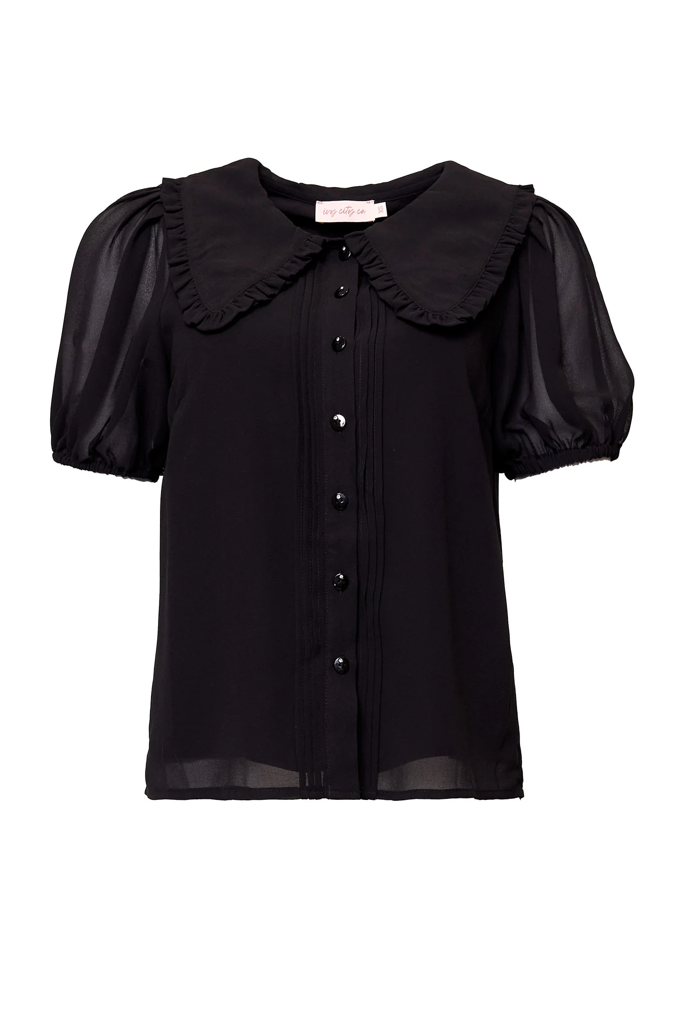 Andrea Blouse in Black Chiffon - Image 6