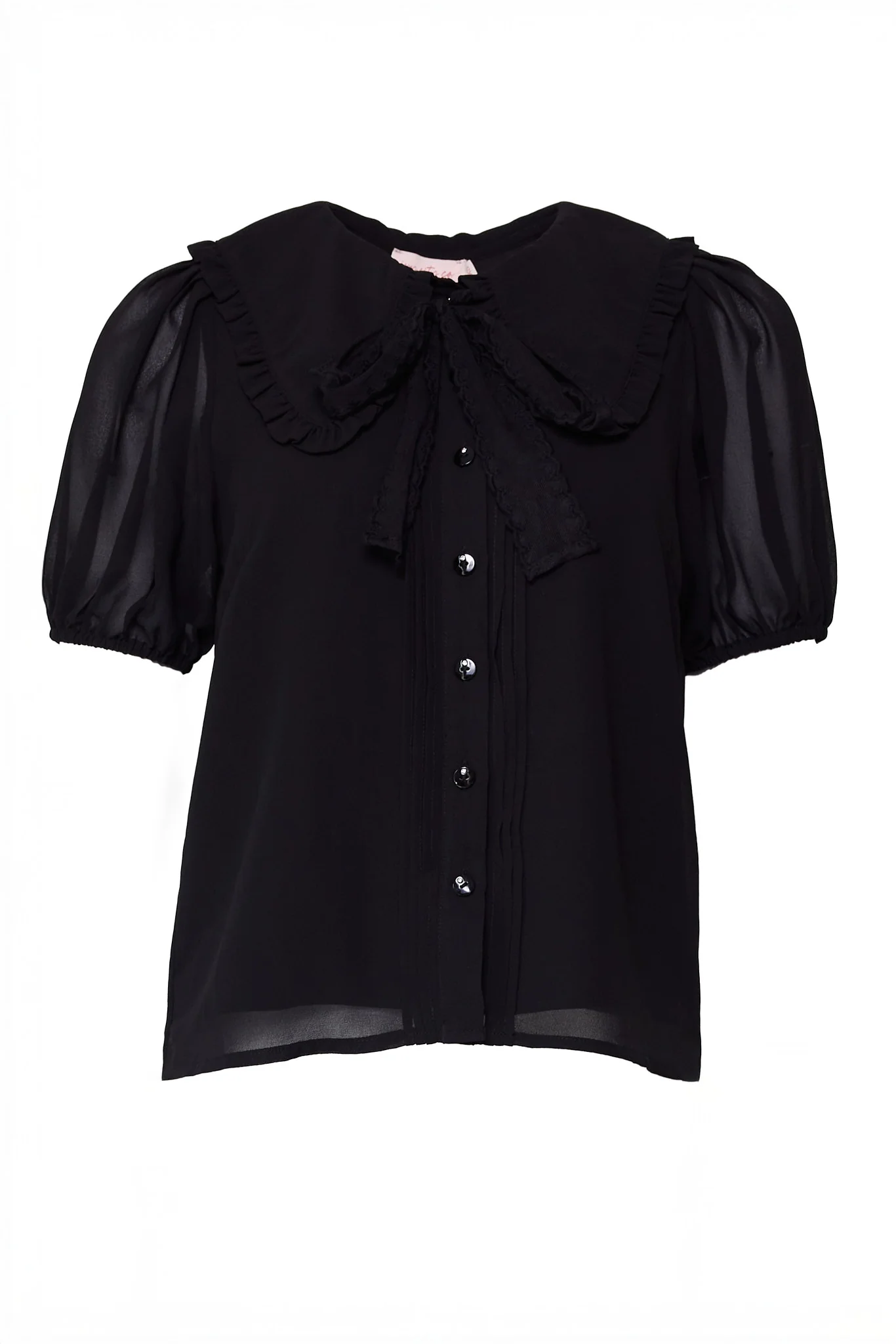 Andrea Blouse in Black Chiffon - Image 7