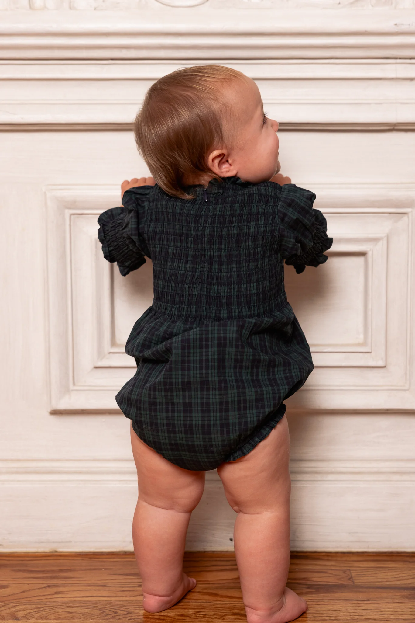 Baby Finley Romper in Twilight Pine Plaid - Image 5