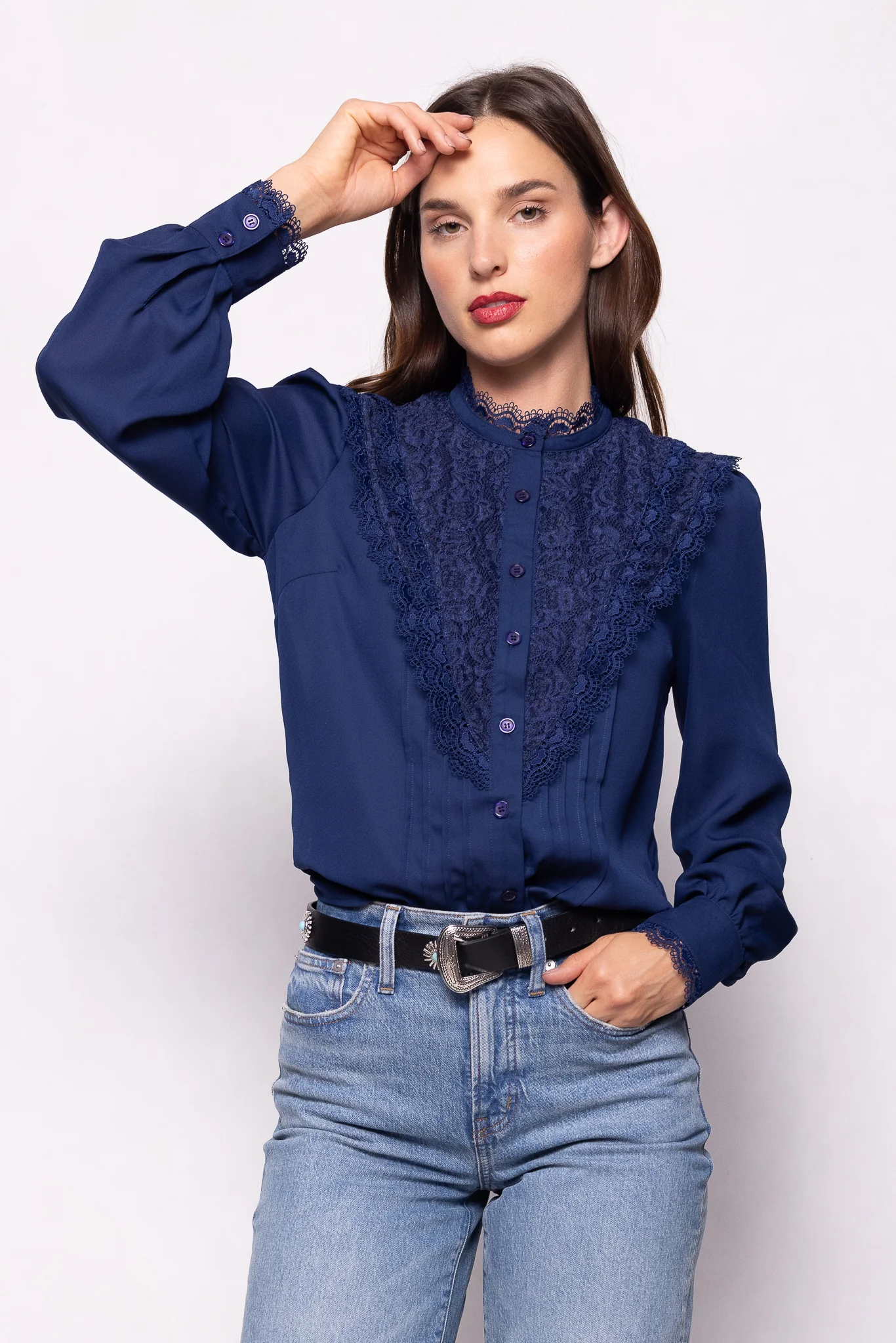 Blythe Blouse in Navy - Image 4
