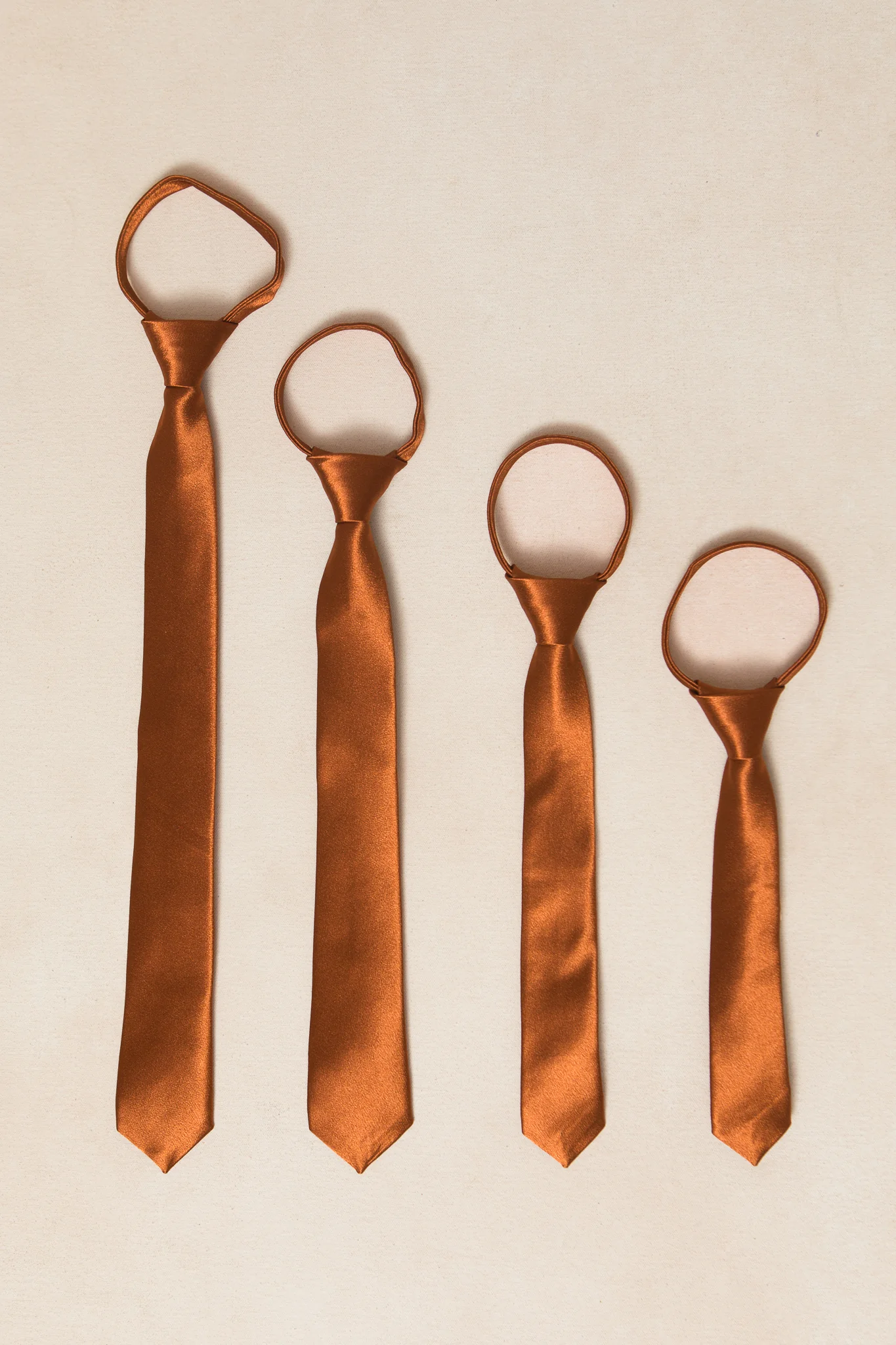 Boys Max Tie in Amber Satin - Image 3