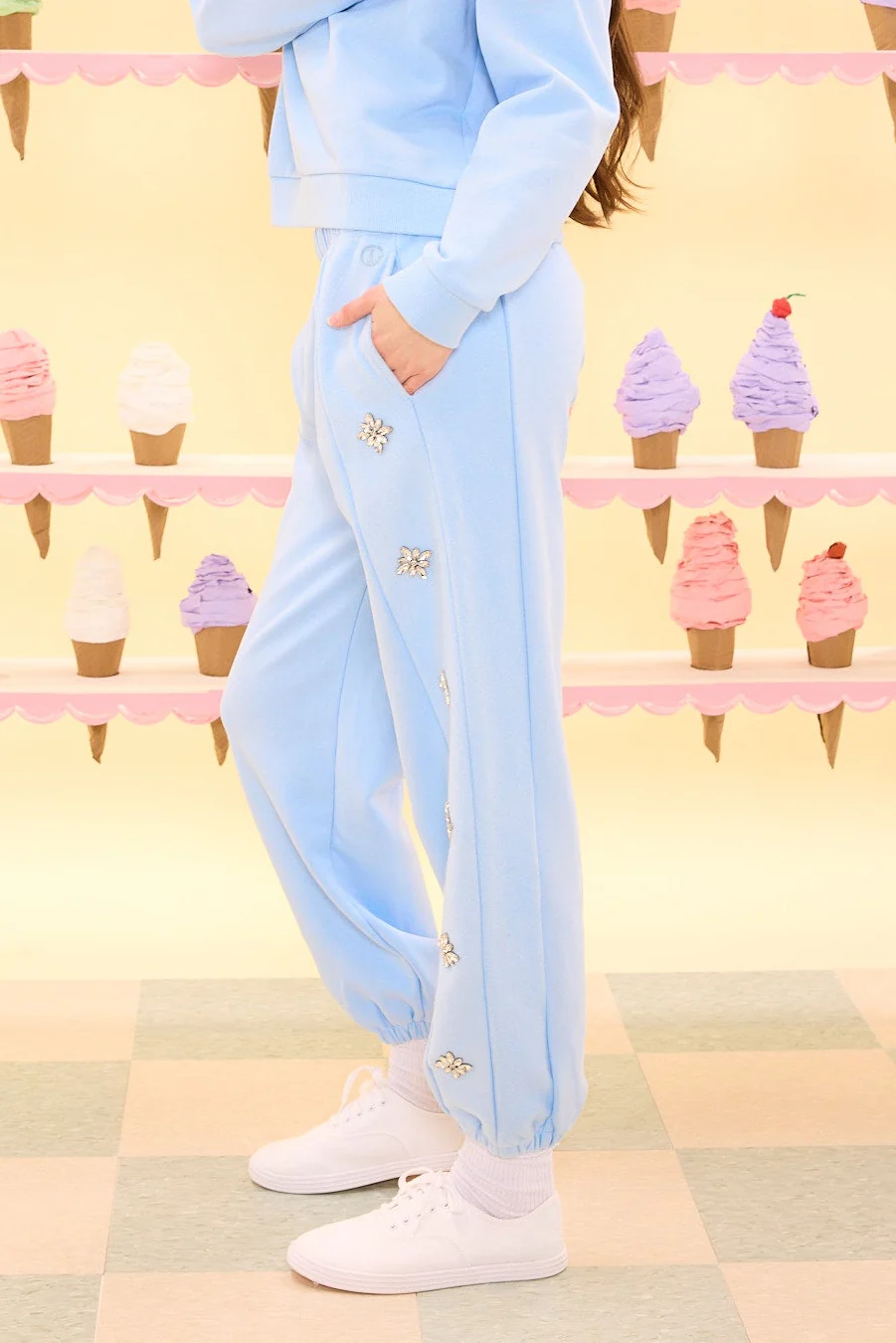 Casey Jogger Sweatpants in Light Blue - Image 3