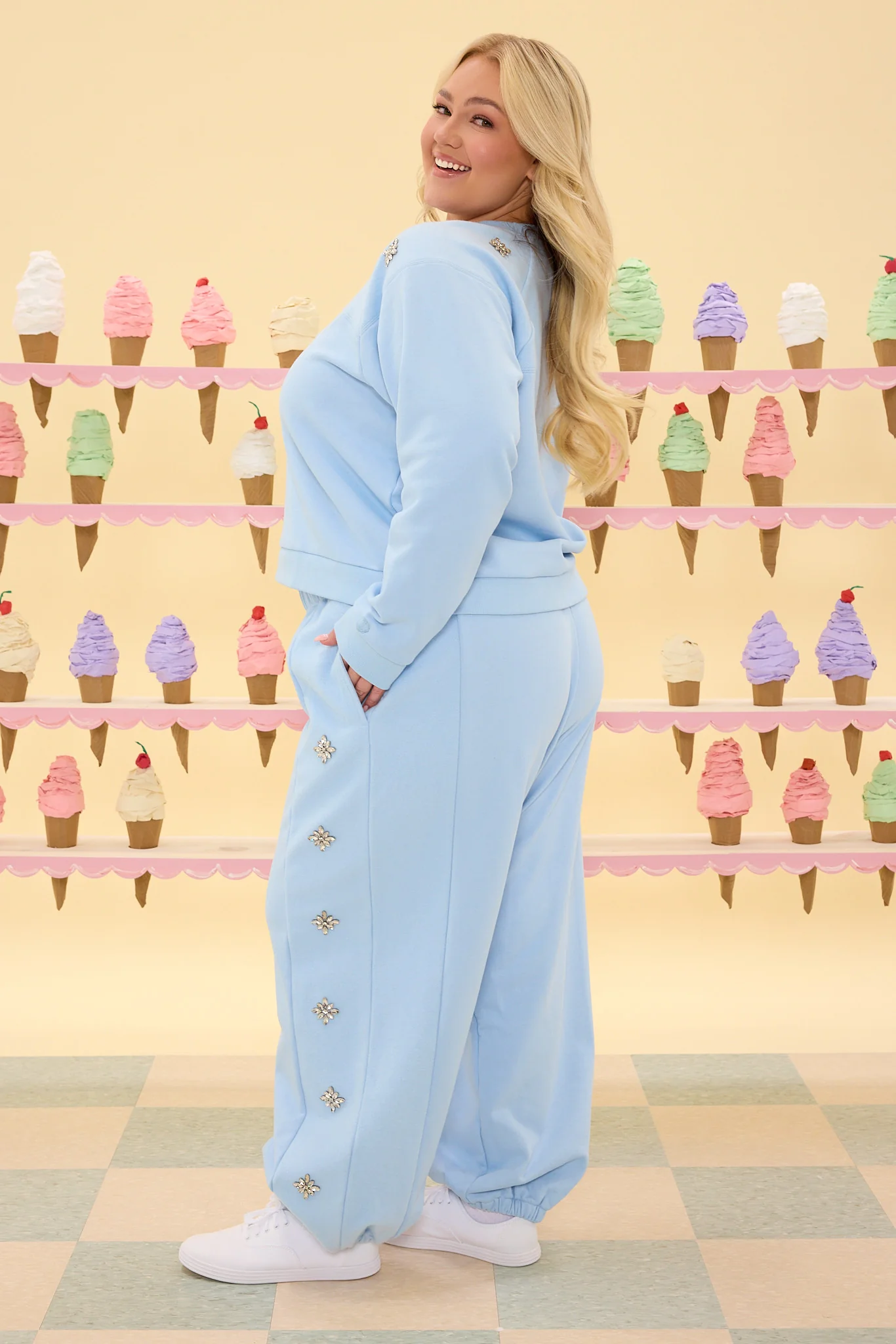 Casey Jogger Sweatpants in Light Blue - Image 9