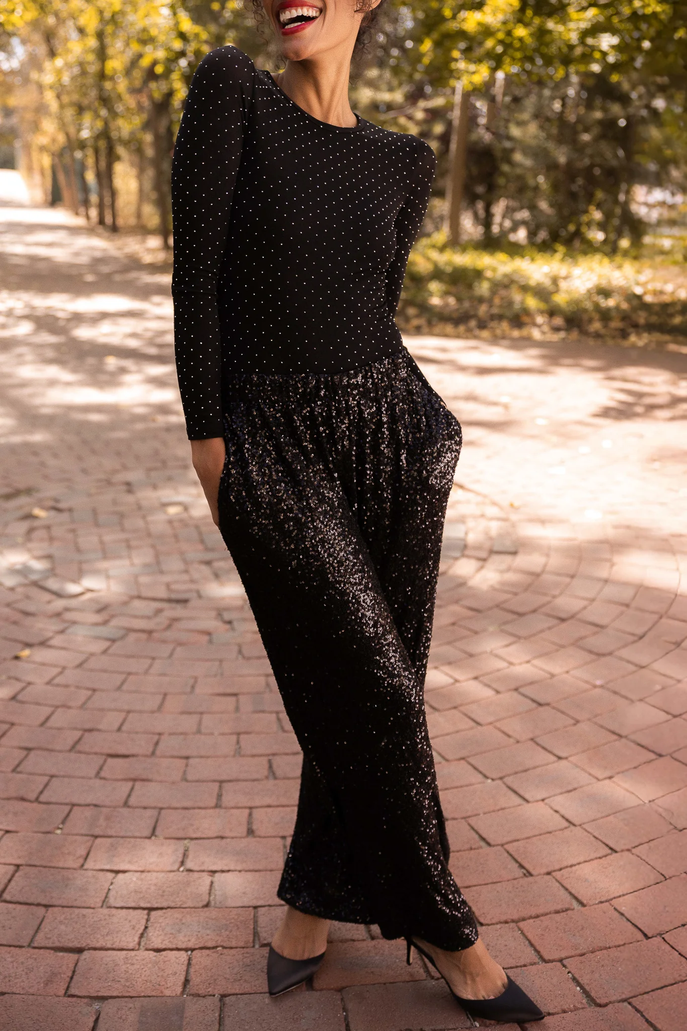 Gloria Pants in Black Sequin - Image 2
