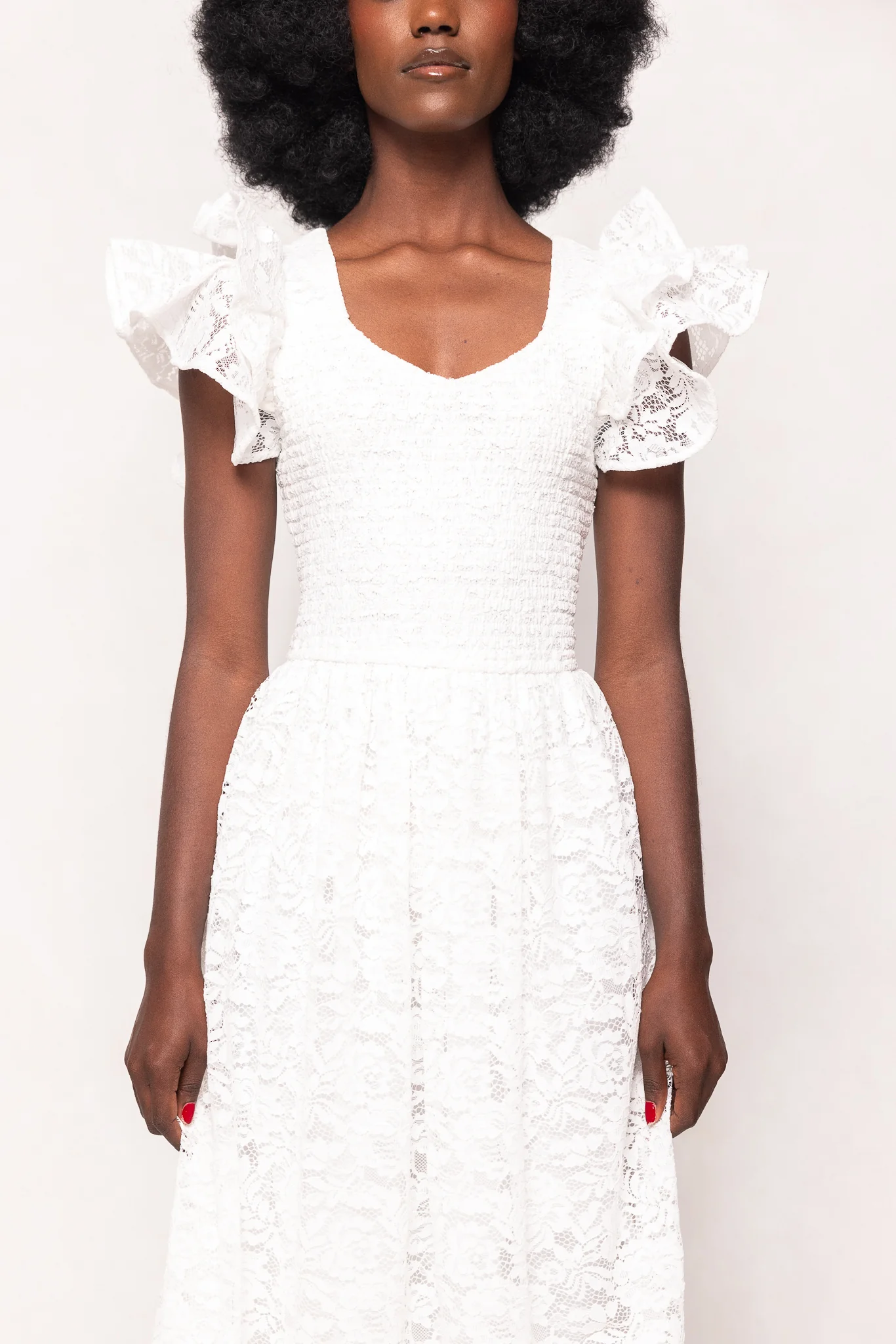 Hattie Dress in White Lace - Image 6