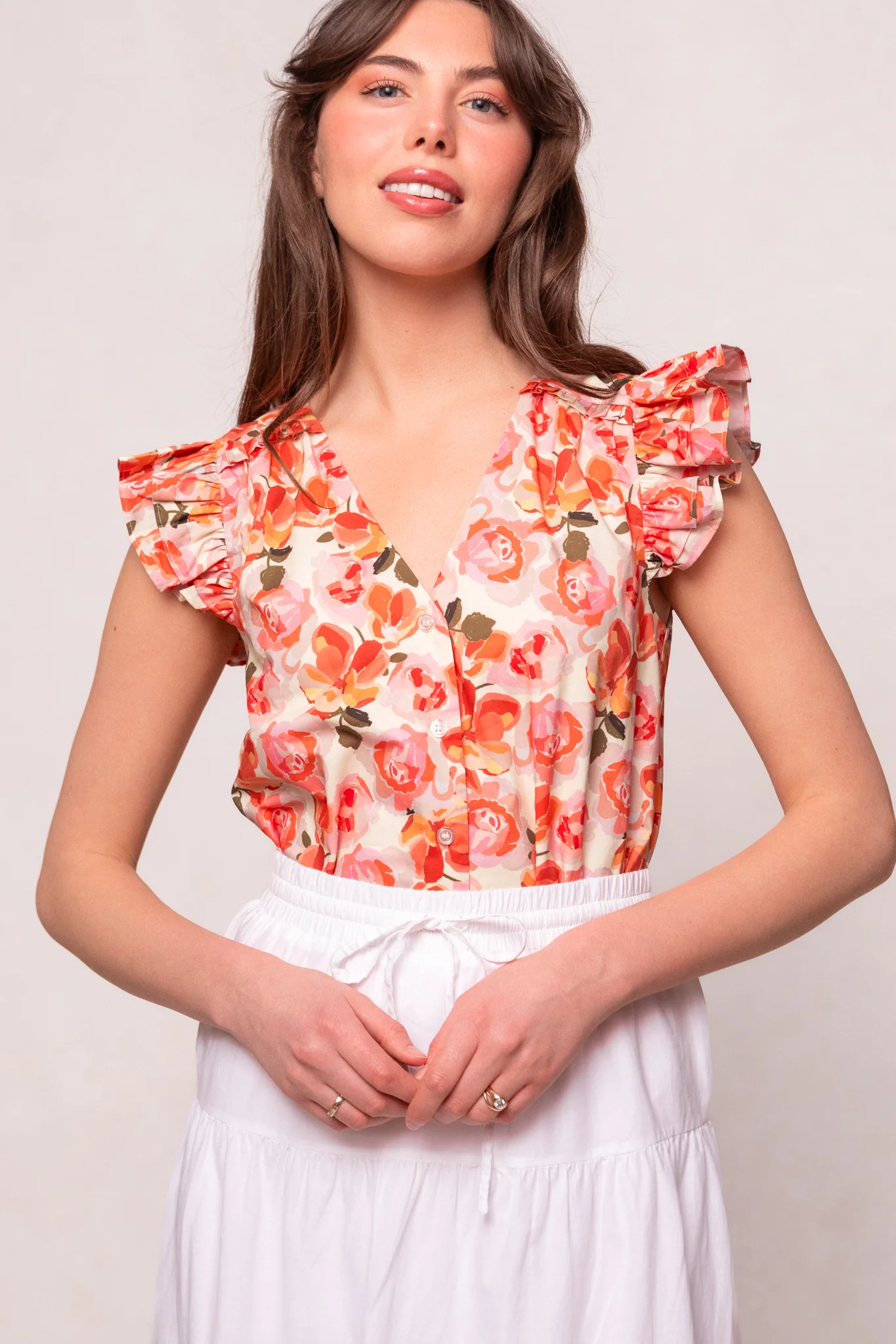 Lana Blouse in Pink Floral - Image 4