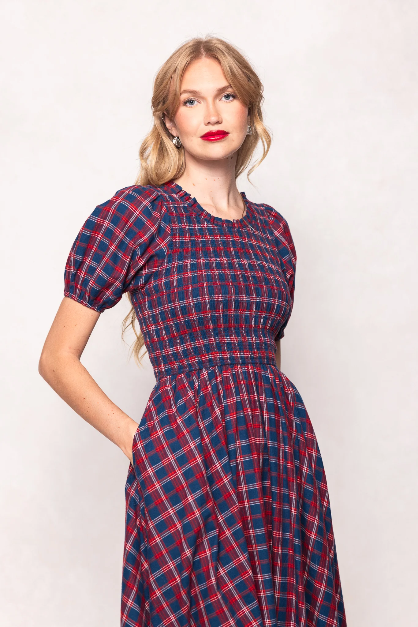 Mariah Dress in Mariner Tartan - Image 2