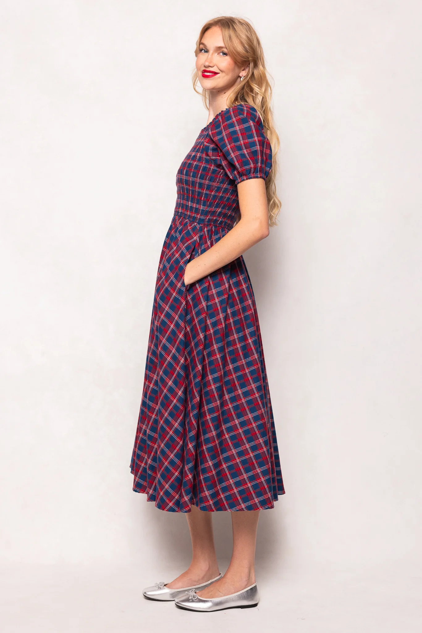 Mariah Dress in Mariner Tartan - Image 5