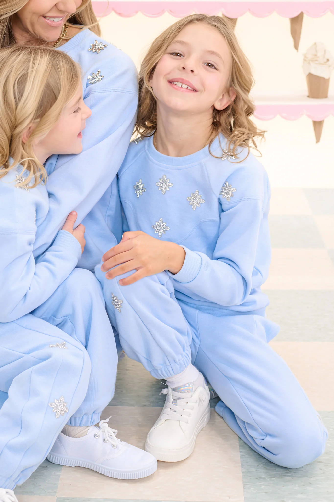 Mini Casey Jogger Sweatpants in Light Blue - Image 2