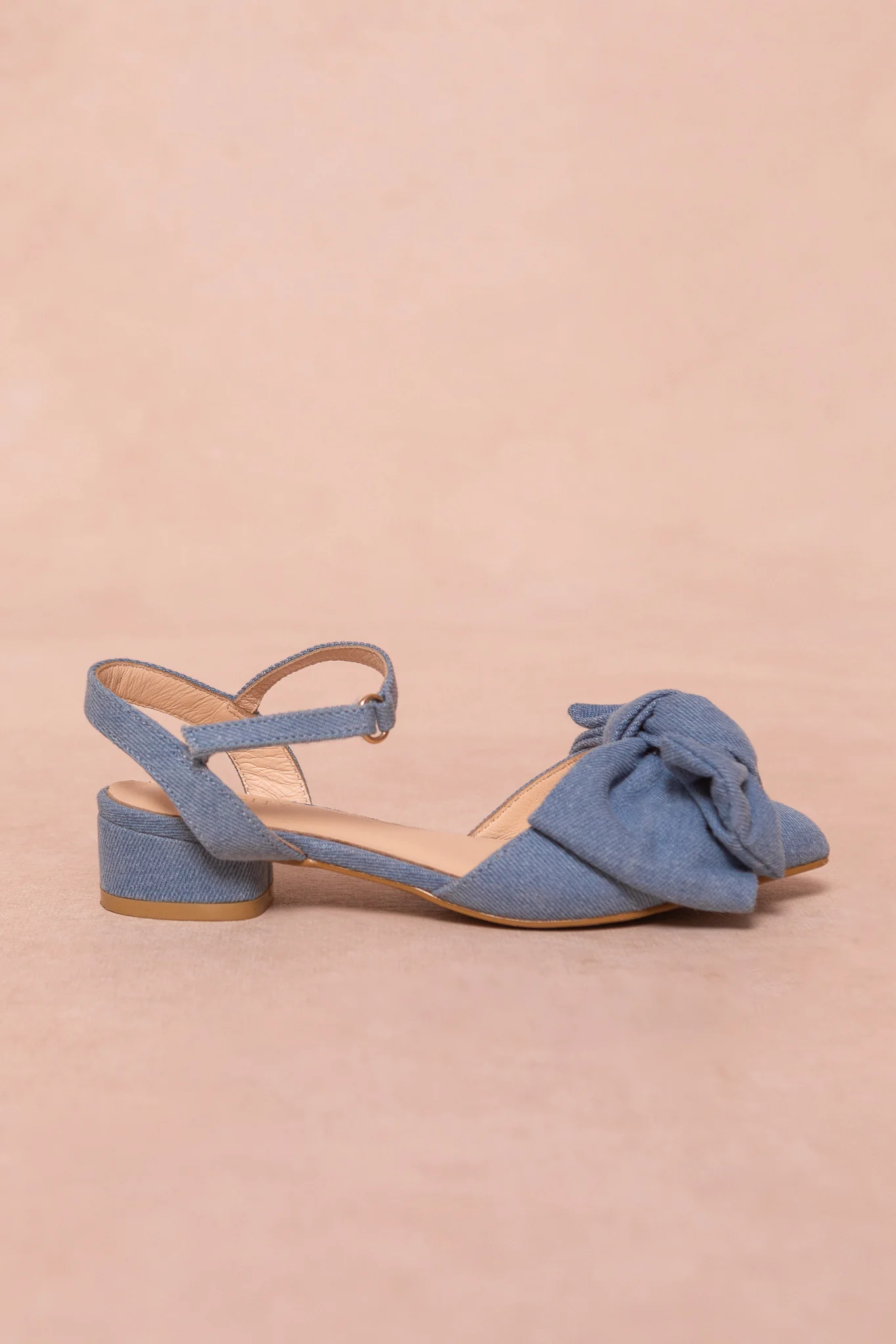 Mini Eloise Bow Heel in Denim - Image 3
