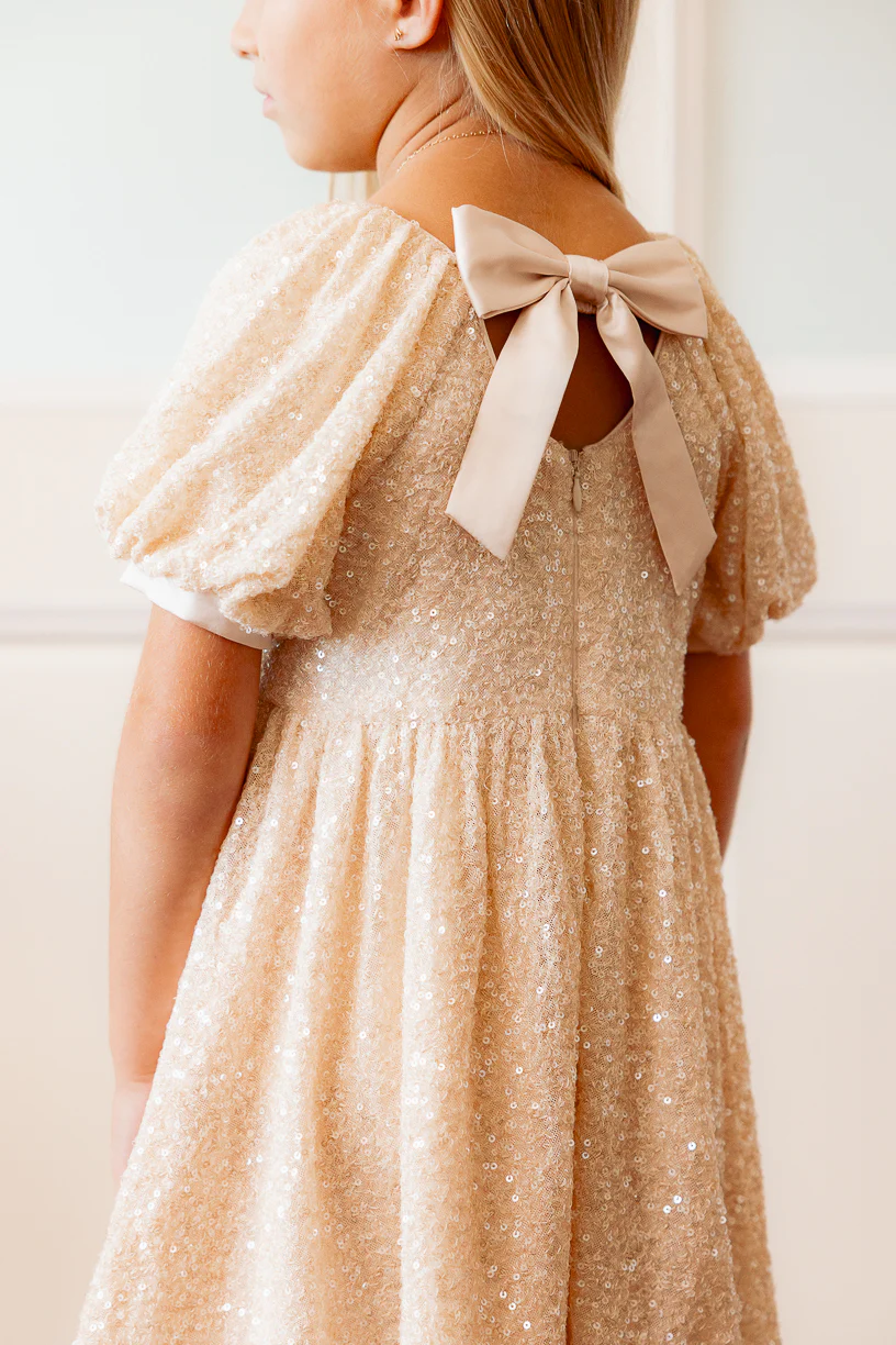 Mini Marisol Dress in Cream Sequin - Image 3