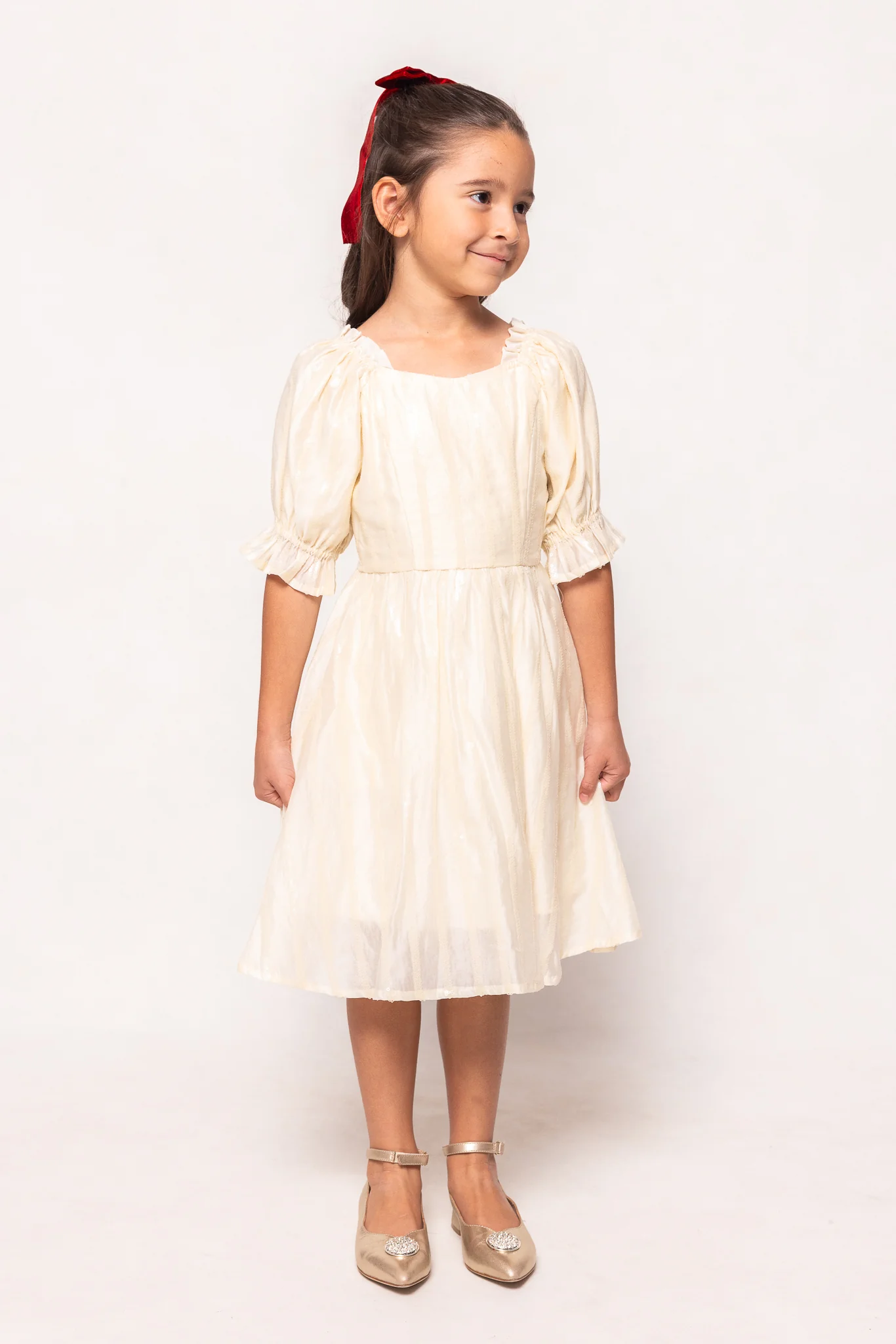 Mini Tindra Dress in Cream Sequin - Image 3