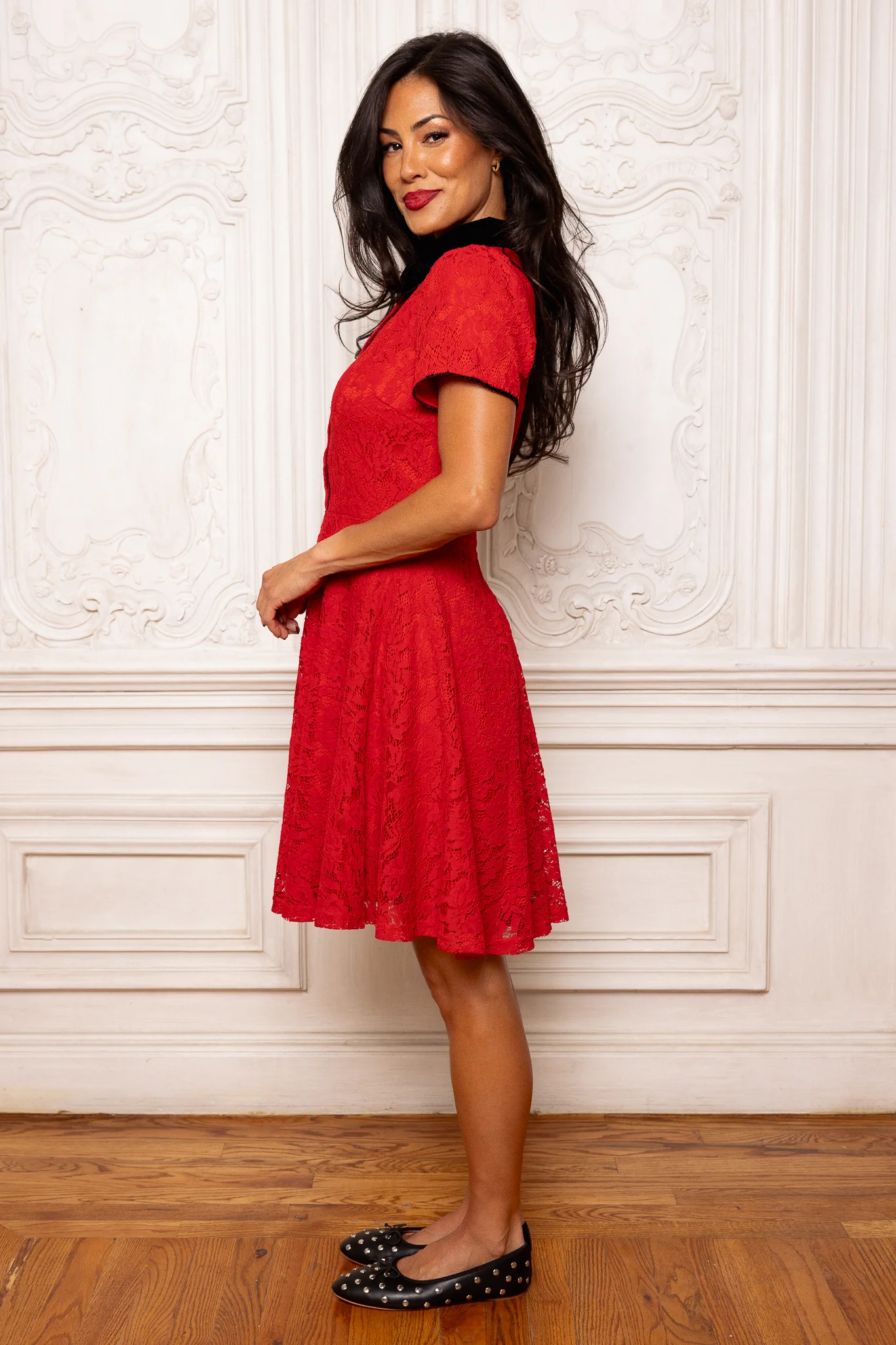 Penny Dress in Red Lace - Image 4