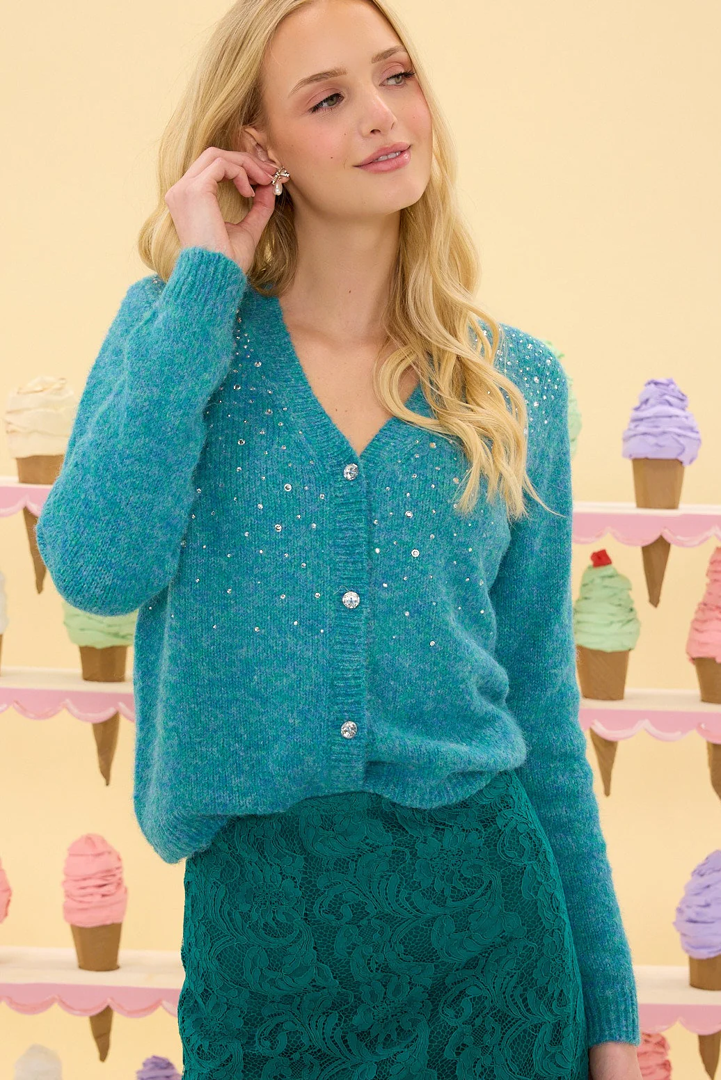 Remy Sweater in Teal - Image 3