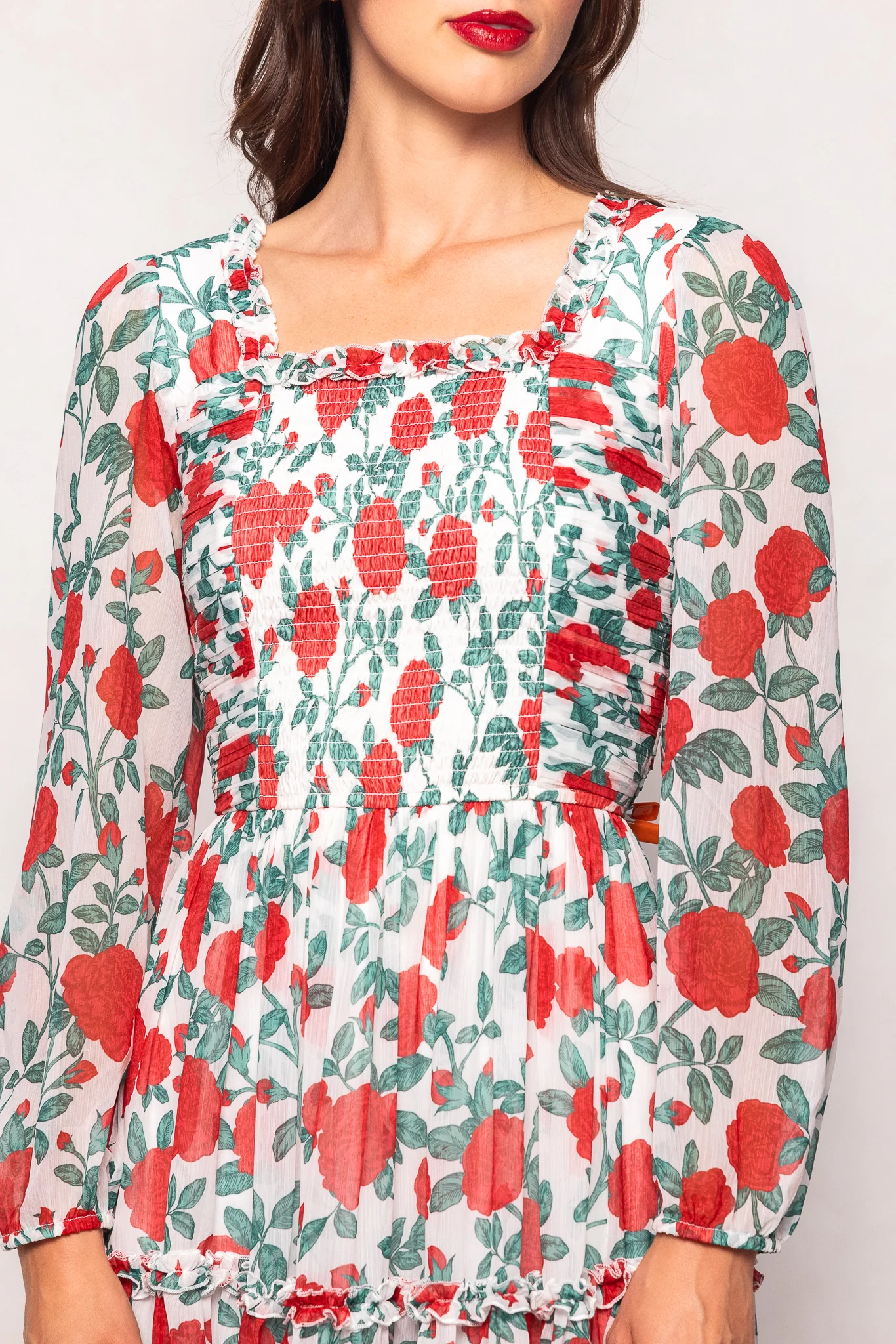 Selena Dress in Red Roses - Image 3